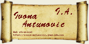 Ivona Antunović vizit kartica